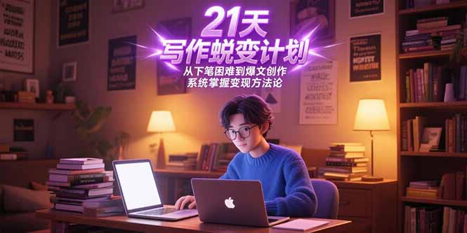 21天写作蜕变计划，从下笔困难到爆文创作，系统掌握变现方法论-幽忧帮