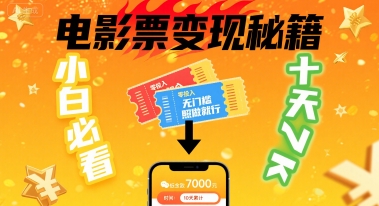 小白必看！卖电影票项目，零投入无门槛谁都能做，十天到手 7k，照做就行【揭秘】-幽忧帮