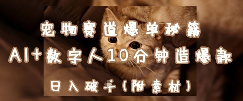宠物赛道爆单秘籍：AI+数字人10分钟造爆款，日入1k-忧忧资源网