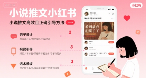小说推文小红书高转化引导方法实操课，小说推文高效且正确引导方法-幽忧帮