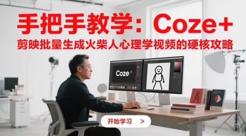 手把手教学：Coze + 剪映批量生成火柴人心理学视频的硬核攻略-忧忧资源网