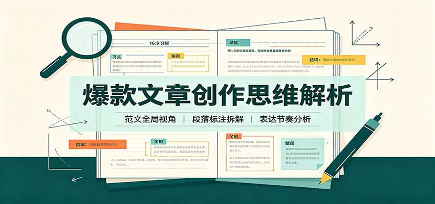 爆款文章创作思维解析:全局视角拆解范文,梳理行文逻辑,搭配真实拆文实操案例-幽忧帮