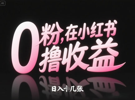 0粉在小红书撸收益，日入几张-忧忧资源网