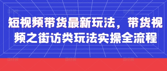 短视频带货最新玩法，带货视频之街访类玩法实操全流程-忧忧资源网