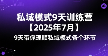 私域模式9天训练营【2025年7月】​9天带你理顺私域模式各个环节-幽忧帮