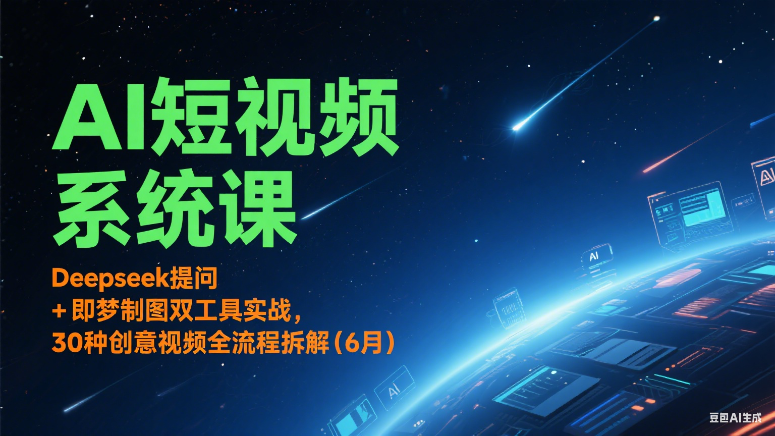 AI短视频系统课：Deepseek提问 + 即梦制图双工具实战，30种创意视频全流程拆解(6月)-幽忧帮