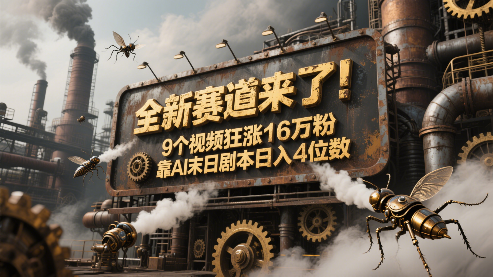 全新赛道来了！9个视频狂涨16万粉，靠AI末日剧本日入4位数，评论区爆肝追更！-幽忧帮