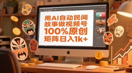 用AI自动民间故事做视频号，100%原创，矩阵日入1k+-幽忧帮