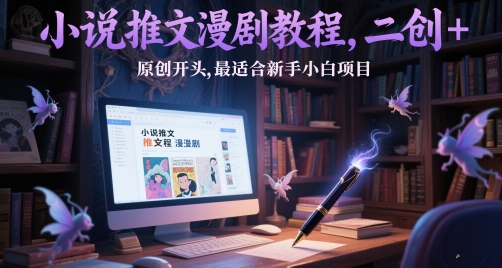 小说推文漫剧教程，二创+原创开头，最适合新手小白项目-忧忧资源网