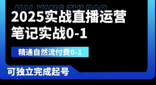 2025实战直播运营0-1，精通自然流付费0-1，可独立完成起号-忧忧资源网