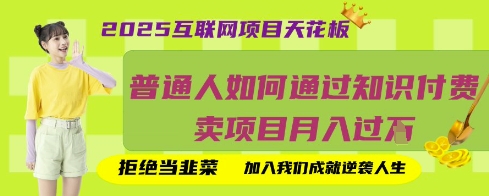 2025互联网项目天花板，普通人如何通过知识付费卖项目月入过W，拒绝当韭菜【揭秘】-忧忧资源网