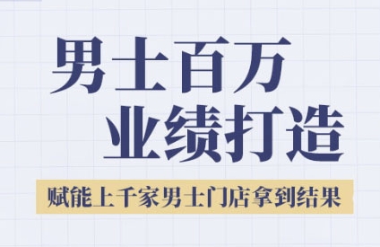 2025男士美业百万业绩打造，赋能上千家男士门店拿到结果-幽忧帮