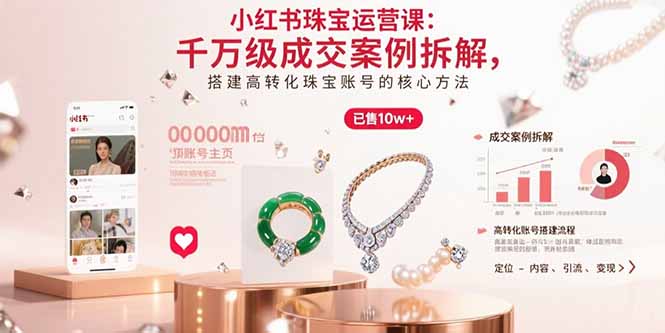 小红书珠宝运营课：千万级成交案例拆解，搭建高转化珠宝账号的核心方法-幽忧帮