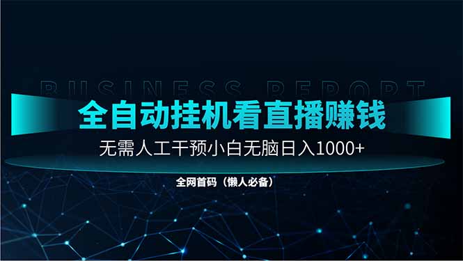 直播助手全自动看大平台直播赚钱，全自动无需人工干预，小白无脑日入1000-忧忧资源网