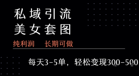 私域卖套图每天3-5单   每单利润99-2张+-幽忧帮