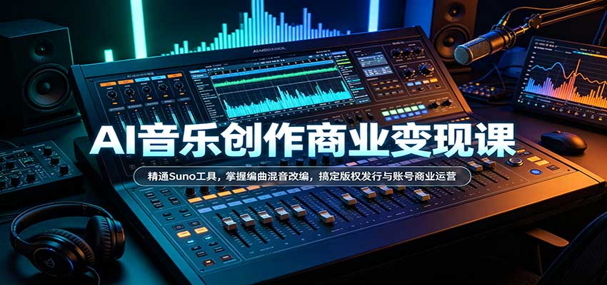 AI音乐创作商业变现课:精通Suno工具,掌握编曲混音改编,搞定版权发行与账号商业运营-幽忧帮