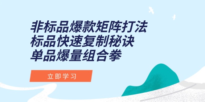 非标品爆款矩阵打法，标品快速复制秘诀，单品爆量组合拳-幽忧帮