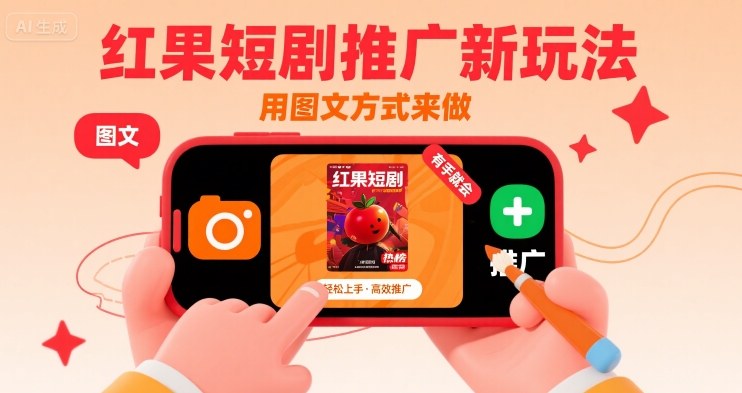 红果短剧推广新玩法，用图文方式来做，有手就会-幽忧帮
