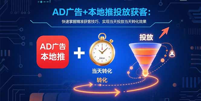 AD广告+本地推投放获客：快速掌握精准获客技巧，实现当天投放当天转化效果-幽忧帮