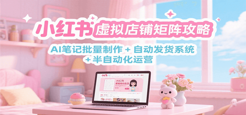 小红书虚拟店铺矩阵攻略：AI笔记批量制作 + 自动发货系统 + 半自动化运营-幽忧帮