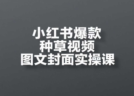 小红书爆款种草视频图文封面实操课，​开店、选品、引流、变现全流程-幽忧帮