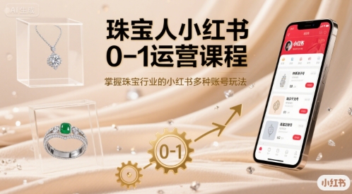 珠宝人小红书0-1运营课程，掌握珠宝行业的小红书多种账号玩法-幽忧帮