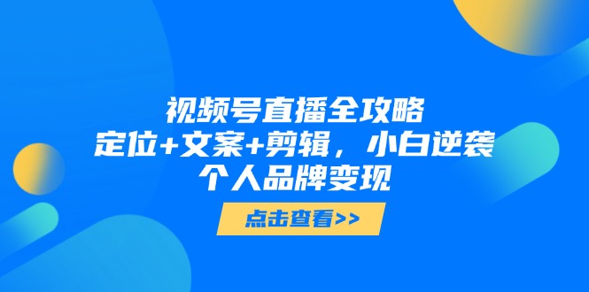 视频号直播全攻略，定位+文案+剪辑，小白逆袭个人品牌变现-忧忧资源网