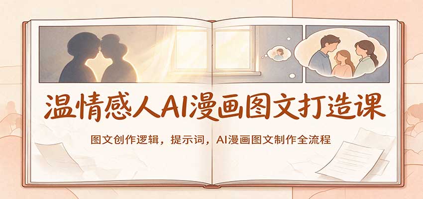 温情感人AI漫画图文打造课：图文创作逻辑，提示词，AI漫画图文制作全流程-幽忧帮
