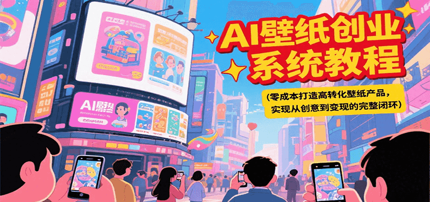 AI壁纸创业系统教程，零成本打造高转化壁纸产品，实现从创意到变现的完整闭环-幽忧帮