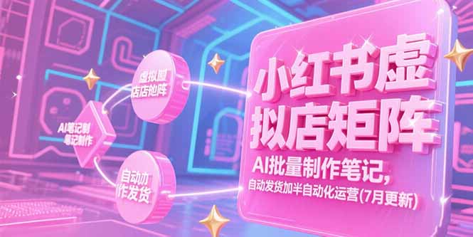 小红书虚拟店矩阵，AI批量制作笔记，自动发货加半自动化运营(7月更新-幽忧帮