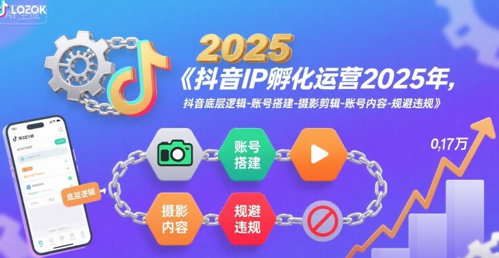 抖音IP孵化运营2025年，抖音底层逻辑-账号搭建-摄影剪辑-账号内容-规避违规-幽忧帮