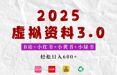 2025年B站+小红书+小黄书+小绿书组合新玩法，虚拟资料3.0打法，轻松日入多张-忧忧资源网