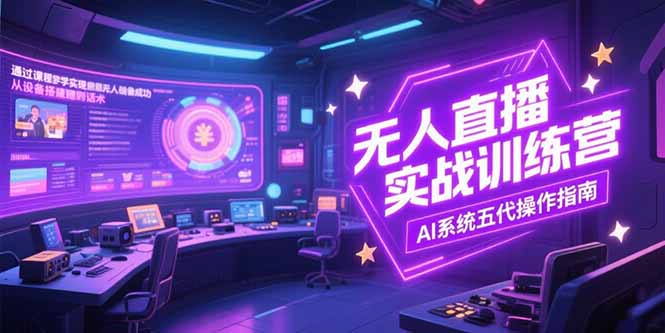 无人直播实操训练营，从设备搭建到话术，AI系统五代操作指南(7月更新-幽忧帮