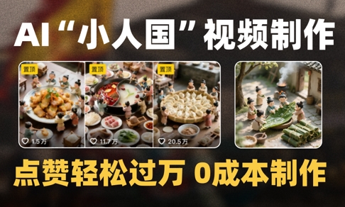 爆款1000W+播放微缩景观迷你小人国AI视频0成本制作全流程教学-幽忧帮