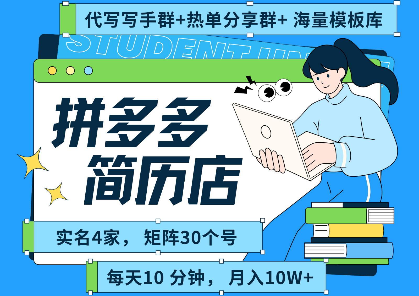 拼多多电商 拼多多 虚拟资料 简历 海报代写 全SOP流程 毫无保留分享(含后端资料)-幽忧帮