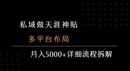 私域做天涯神贴 多平台布局 月入5k+详细流程拆解-幽忧帮