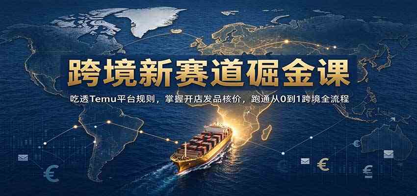 跨境新赛道掘金课：吃透Temu平台规则，掌握开店发品核价，跑通从0到1跨境全流程-幽忧帮