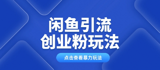 闲鱼引流创业粉0基础及可操作日引流百人保姆级教学-忧忧资源网