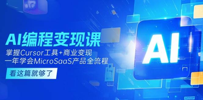 AI编程变现课：掌握Cursor工具+商业变现，一年学会MicroSaaS产品全流程-幽忧帮