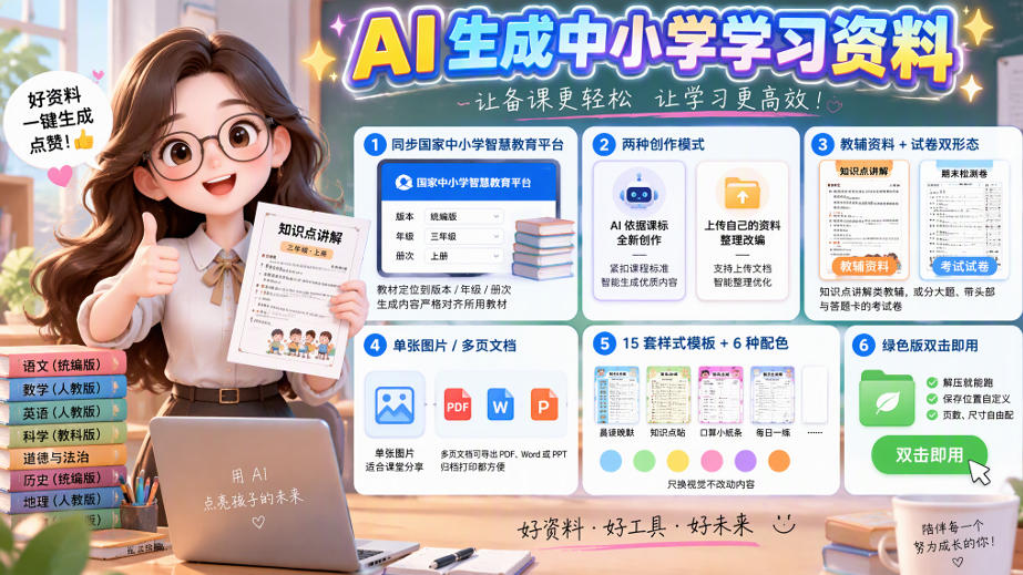 孩子的教辅别再乱买了：同步国家中小学智慧平台，AI一键生成图文教辅和试卷-幽忧帮