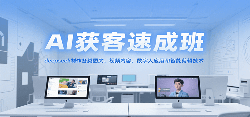 AI获客速成班，deepseek制作各类图文、视频内容，数字人应用和智能剪辑技术-幽忧帮