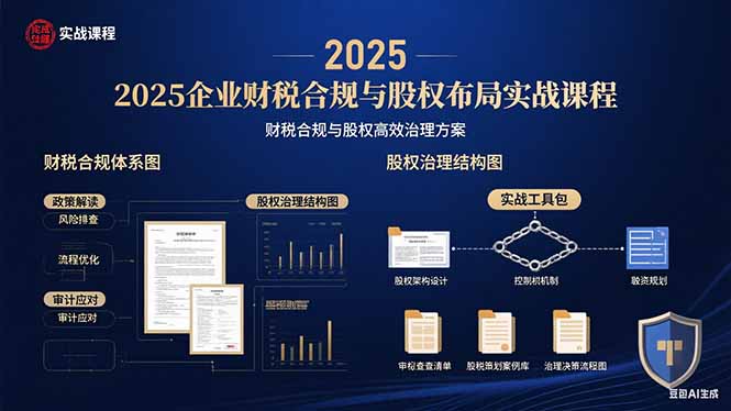 2025企业财税合规与股权布局的实战课程：财税合规与股权高效治理方案-幽忧帮