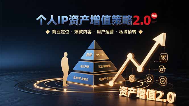 个人IP资产增值策略2.0 拆解商业定位/爆款内容/用户运营/私域销转四大模块-幽忧帮