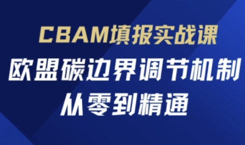 CBAM填报实战课，欧盟碳边界调节机制，从零到精通-忧忧资源网