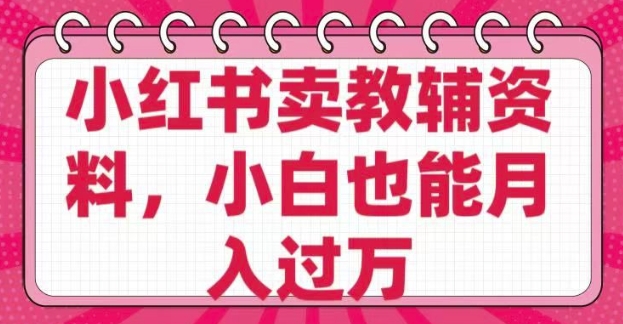 小红书卖教辅资料，0 成本，纯利润，售后成本极低，小白也能月入过W-忧忧资源网