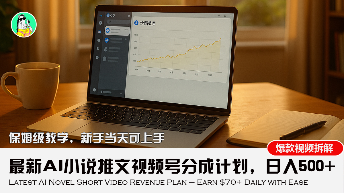 最新AI小说推文视频号分成计划，新手小白也能当天日入500+教程-幽忧帮