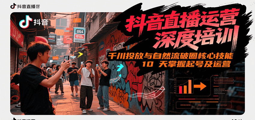 抖音直播运营深度培训，千川投放与自然流核心技能，10天掌握起号及运营(6-7月新课)-幽忧帮