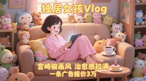 单个账号涨粉71W！用AI制作独居女孩Vlog，宫崎骏画风，治愈感拉满，一条广告报价3W-幽忧帮