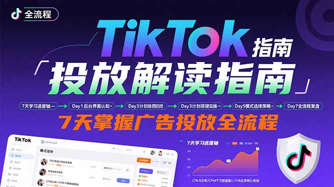 TikTok投放解读指南：后台操作/计划建立/模式选择，7天掌握广告投放全流程-幽忧帮