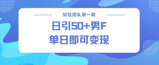 男粉引流新方法不违规，当日即可变现-忧忧资源网